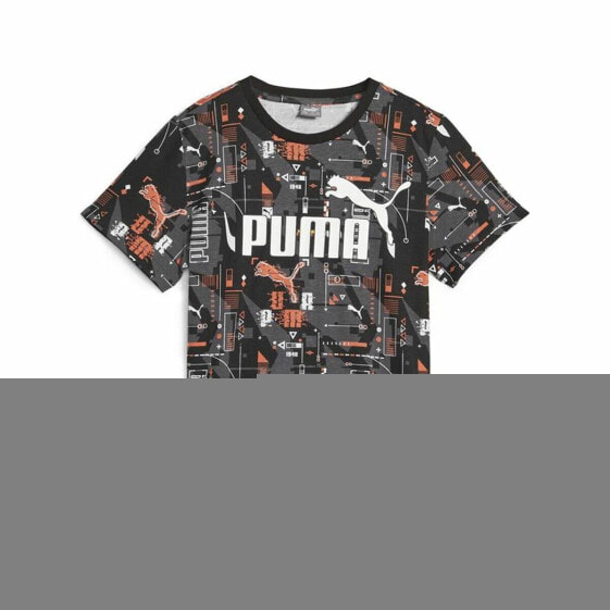 Child's Short Sleeve T-Shirt Puma Ess+ Futureverse Aop Black