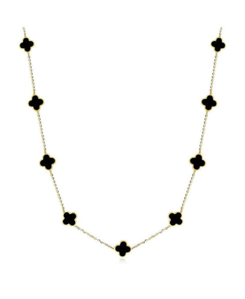 Mini Onyx Clover Necklace