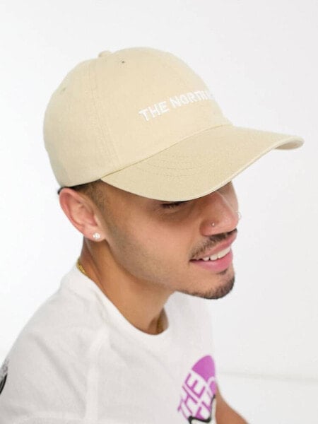 The North Face Horizontal embroidered logo cap in stone
