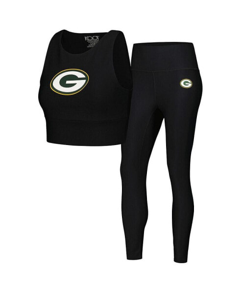 Леггинсы и топ спортивный Kadi Brand Green Bay Packers черно-зеленые