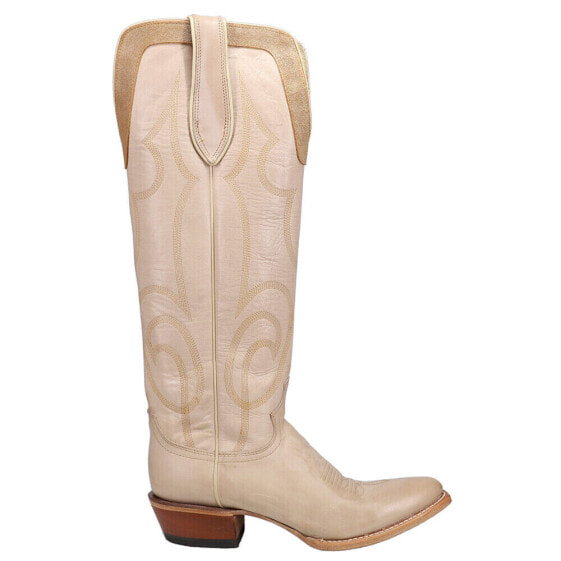 Justin Boots Verlie Embroidered 17 Inch Square Toe Cowboy Womens Off White Casu