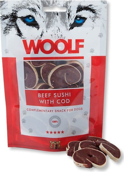 Лакомство для собак Brit WOOLF 100 г Роллы из говядины с треской