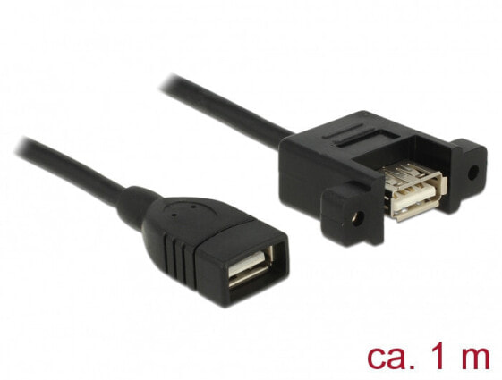 Delock 85460 - 1 m - USB A - USB A - USB 2.0 - 480 Mbit/s - Black