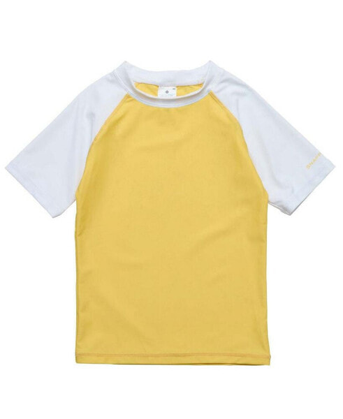 Toddler, Child Boys Yellow White Sleeve Sustainable SS Rash Top