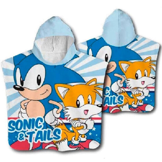Пончо полотенце Sega Tails Sonic на 100% хлопке 55x100 см