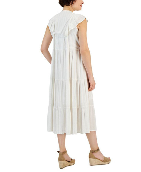 Платье средней длины с оборками Style & Co petite Ruffled Shine, созданное для Macy's