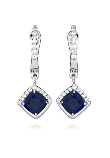 Luxury silver earrings with tanzanite and zircons SVLE0651SH8M100