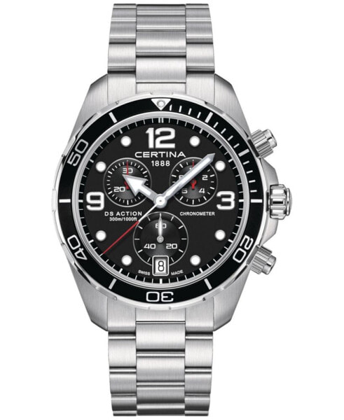 Men's Swiss Chronograph DS Action Stainless Steel Bracelet Watch 43mm