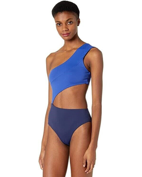 Vilebrequin 260026 Women Asymmetric Colorblock One Piece Swimsuit Size Small