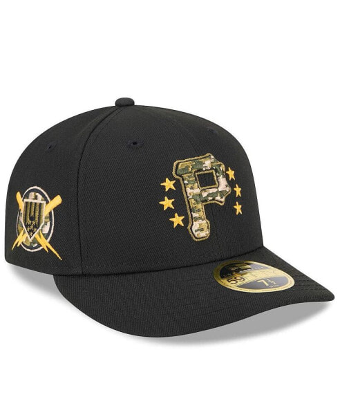 Men's Black Pittsburgh Pirates 2024 Armed Forces Day Low Profile 59FIFTY Fitted Hat