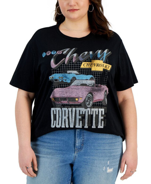 Trendy Plus Size Chevy Corvette Graphic T-Shirt