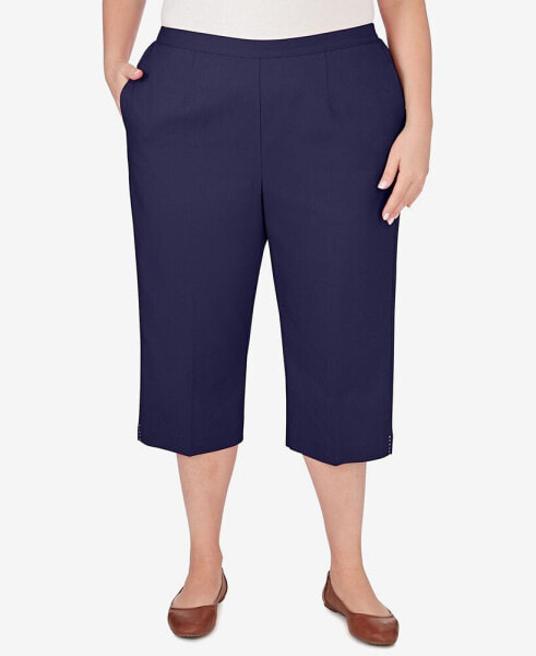 Plus Size All American Twill Capri Pants with Pockets