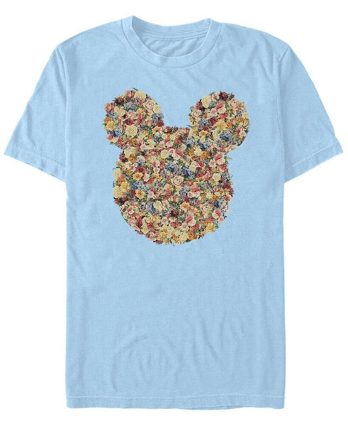 Men's Floral Mickey Head Short Sleeve Crew T-shirt