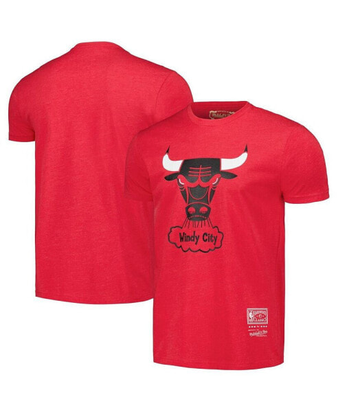 Футболка с логотипом Chicago Bulls Mitchell&Ness Hardwood Classics MVP, красная, для мужчин и женщин