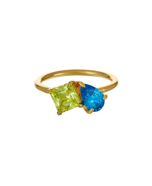 18K Gold Plated Brass Cubic Zirconia Ring