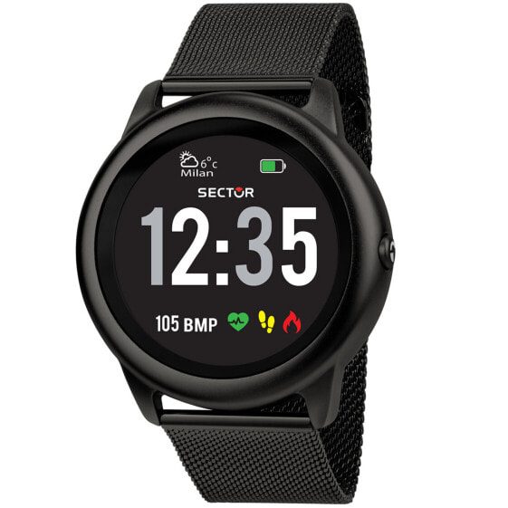 Умные мужские часы Sector S-01 SMART 46MM DIGITAL BLACK MESH BAND