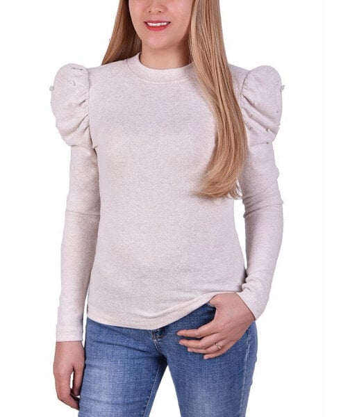 Petite Puff Sleeve Knit Top