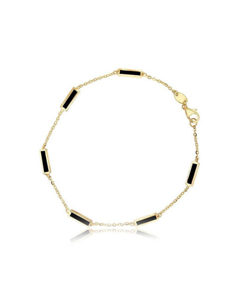 Onyx Bar Chain Bracelet
