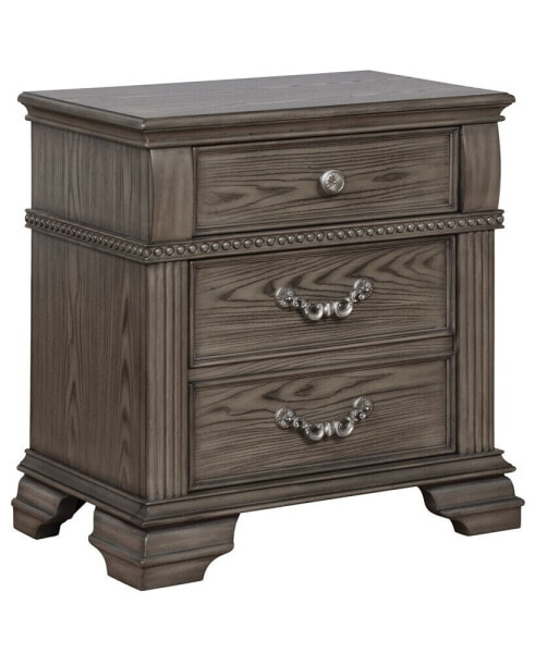 Hamilton 29" Solid Wood 3-Drawer Nightstand with Universal Serial Bus Ports
