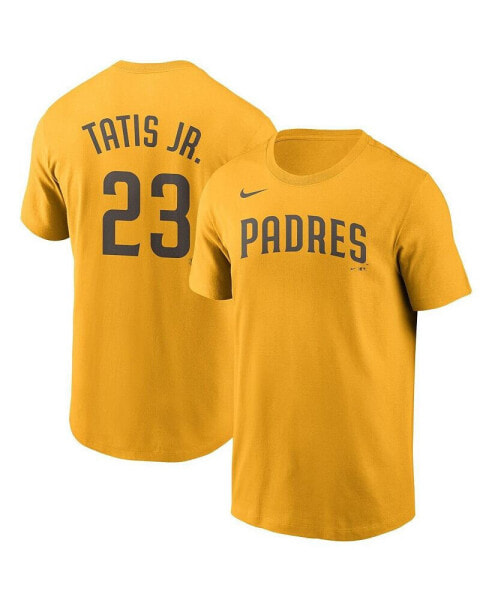Men's Fernando Tatis Jr. Gold San Diego Padres Name and Number T-shirt