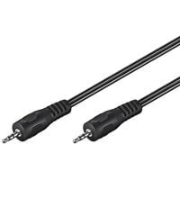 Wentronic Goobay AUX Audio Connector Cable, 3.5 mm Stereo, flat cable, 2.5 m, 3.5mm, Male, 3.5mm, Male, 2.5 m, Black