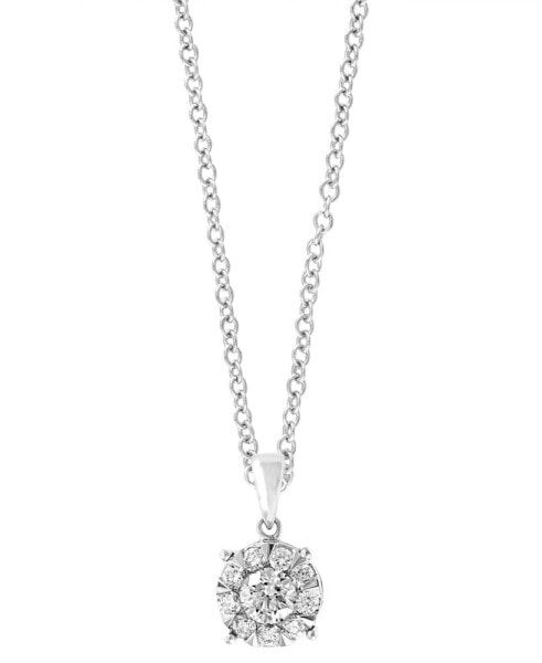 EFFY® Diamond Halo 18" Pendant Necklace (1/2 ct. t.w.) in 14k White Gold