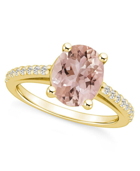 Кольцо Macy's Morganite and Diamond  in 14K Gold.