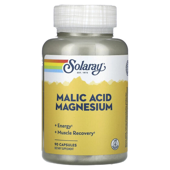 Витамины и минералы для здоровья SOLARAY Malic Acid Magnesium, 90 капсул.