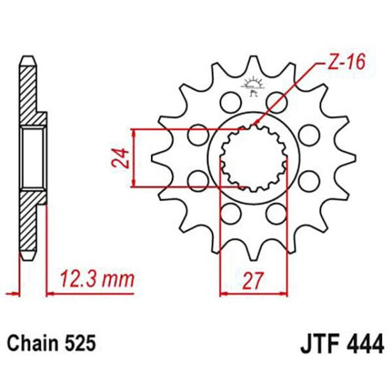 JT SPROCKETS 525 JTF444.16 Steel Front Sprocket