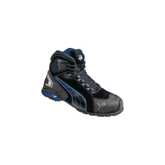 Puma Sicherheitsstiefel Rio Black Mid Größe 41 schwarz/blau S3 SRC EN ISO 20345 Veloursleder