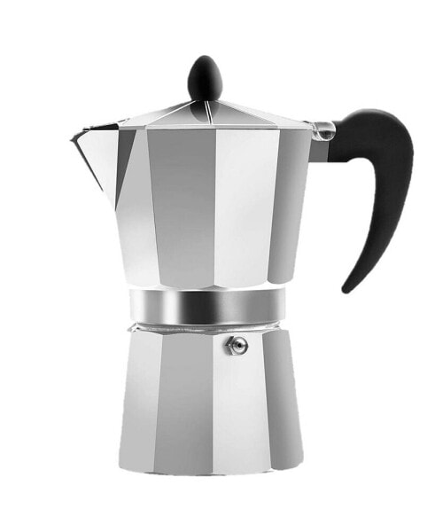 1 Piece Aluminum Italian Espresso Maker - Curved Handle, 5 Cups