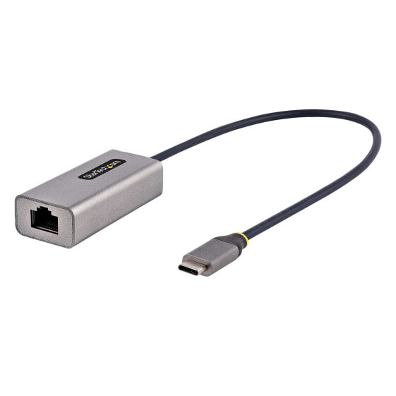 StarTech.com USB-C to Ethernet Adapter - USB 3.0 to Gigabit Ethernet Network Adapter - 10/100/1000 Mbps - USB-C to RJ45 Ethernet Adapter (GbE) - 12in Attached Cable - Driverless Install - Wired - USB Type-C - Ethernet - 5000 Mbit/s - Black - Grey