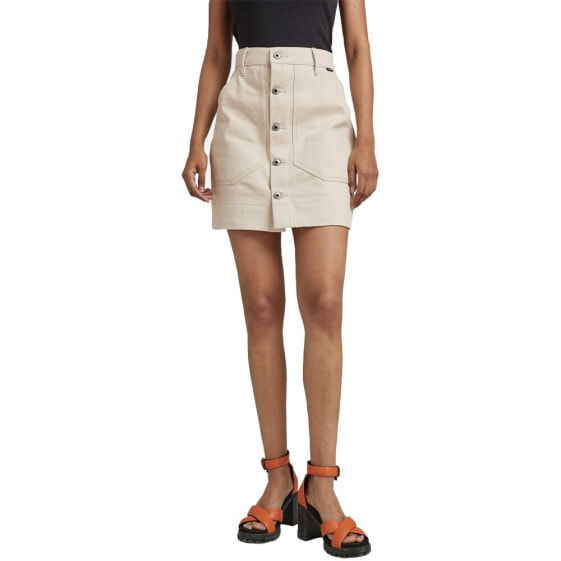 G-STAR Workwear Slim Fit High Waist Short Denim Skirt