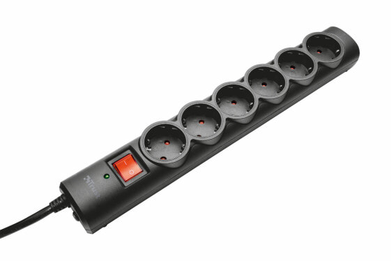 Сетевой фильтр Trust 21059 - 6 AC outlet(s) - Type F - Black - 1.8 m - 360 mm - 50 mm