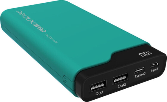 Powerbank Realpower PB-15000C 15000mAh Zielony