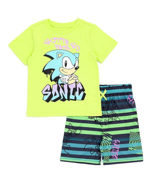 Little Boys Sonic the Hedgehog T-Shirt and Shorts Outfit Set to