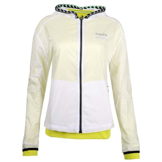 Diadora L. Multilayer Be One Full Zip Jacket Womens White Casual Athletic Outerw