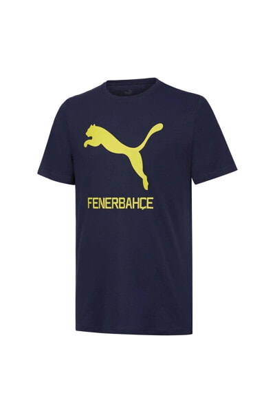 Fenerbahçe Cat Erkek Lacivert Baskılı Bisiklet Yaka Tişört