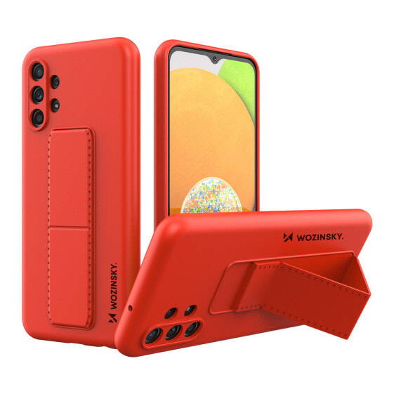 Silikonowe etui z podstawką etui Samsung Galaxy A13 5G Kickstand Case czerwone