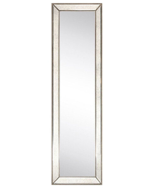 Зеркало с массивной рамой из массива дерева Empire Art Direct с покрытием из бисерного античного зеркала - 64" x 18"