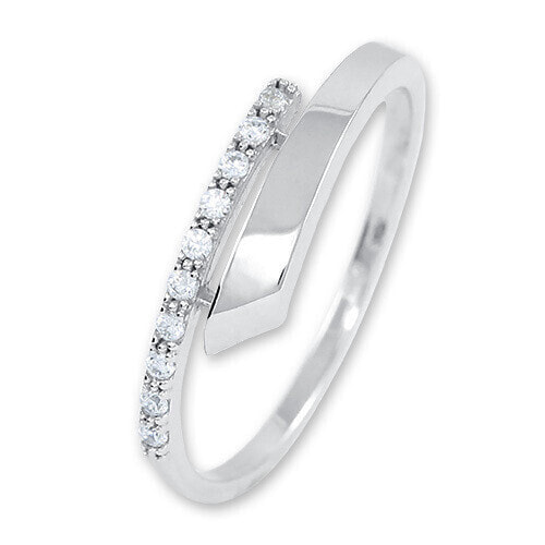 Gentle silver ring with crystals 426 001 00573 04