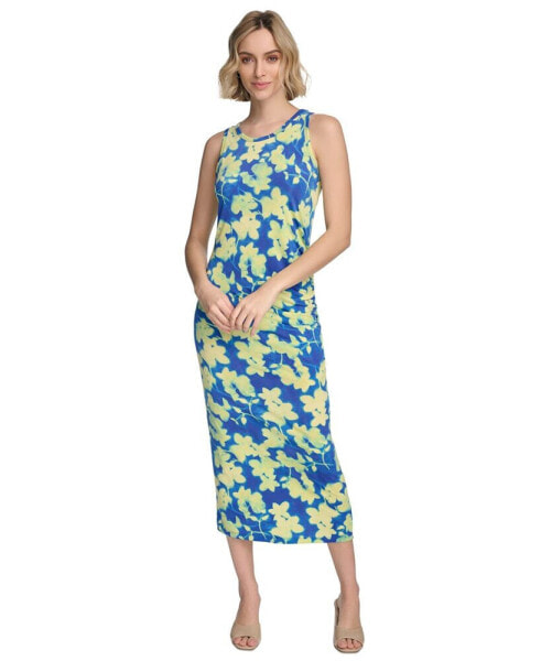 Women's Sleeveless Printed Midi Dress