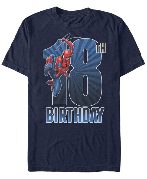 Men's Marvel Spider-Man Swinging 18th Birthday Short Sleeve T-Shirt