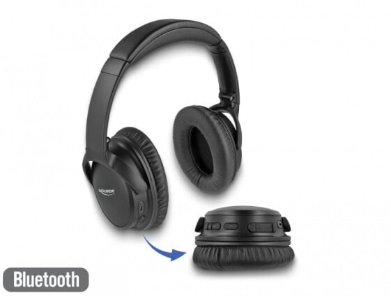 Delock Bluetooth 5.0 Kopfhörer Over-Ear faltbar mit integriertem Mikrofon und intensivem - Microphone - Bluetooth 5.0