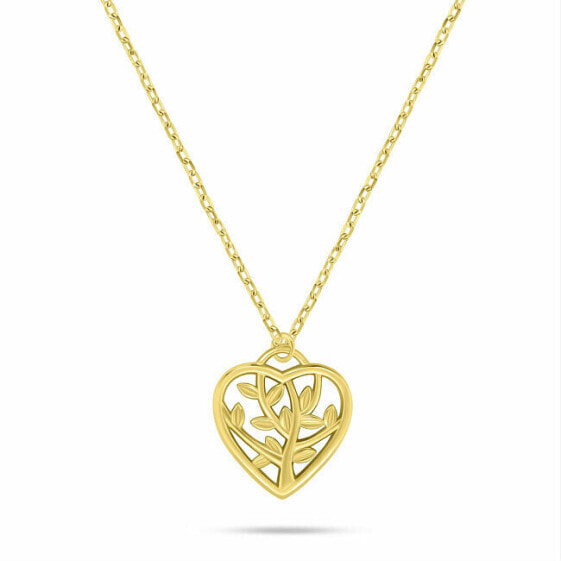 Delicate Gold Plated Flower Heart Necklace NCL182Y