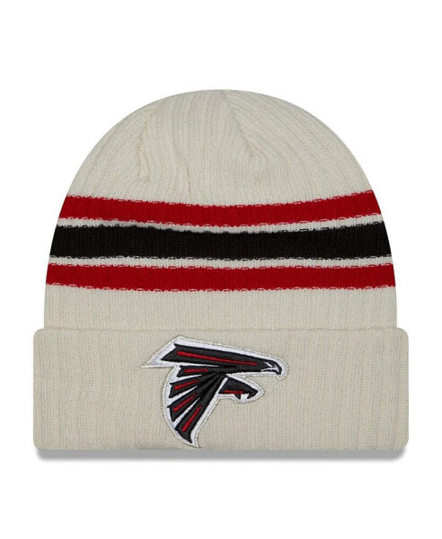 Men's Cream Atlanta Falcons Team Stripe Cuffed Knit Hat