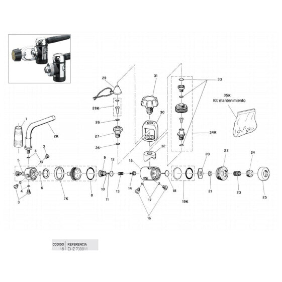 CRESSI Percussion Needle Valve MC5