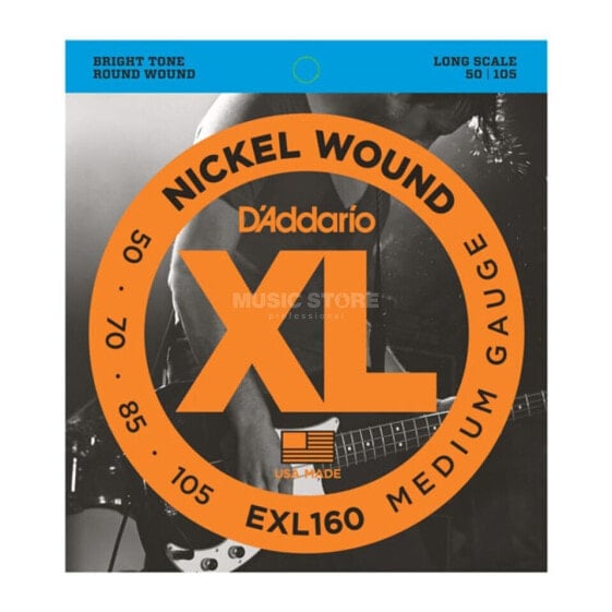 D'Addario Bass Strings XL Nickel 50-105 50-70-85-105, EXL160