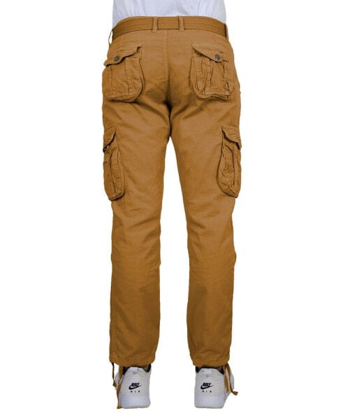 Men's Cotton Cargo Belted Utility Pants Set