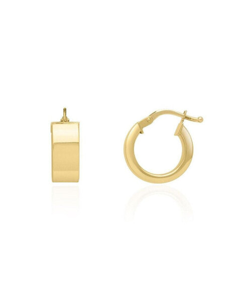 Mini Square Tube Huggie Hoop Earrings 14K Gold